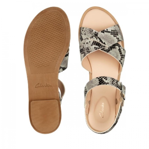 CLARKS Grey Snake skin Willow Gild Sandal NEW No BOX! Size 8 ✨ FAST SHIPPING 🚀 - Picture 7 of 8